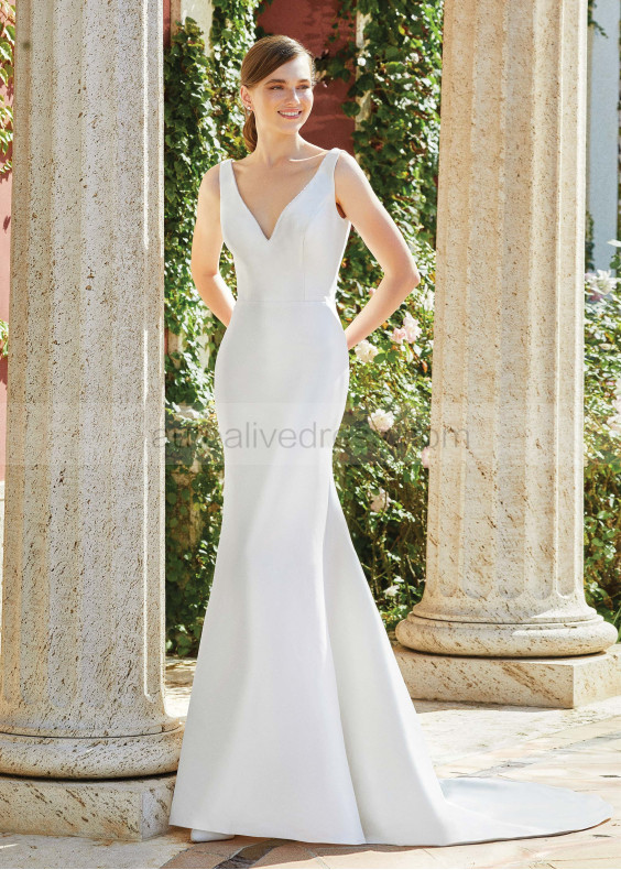 Beaded Ivory Mikado Wedding Dress With Detachable Belt